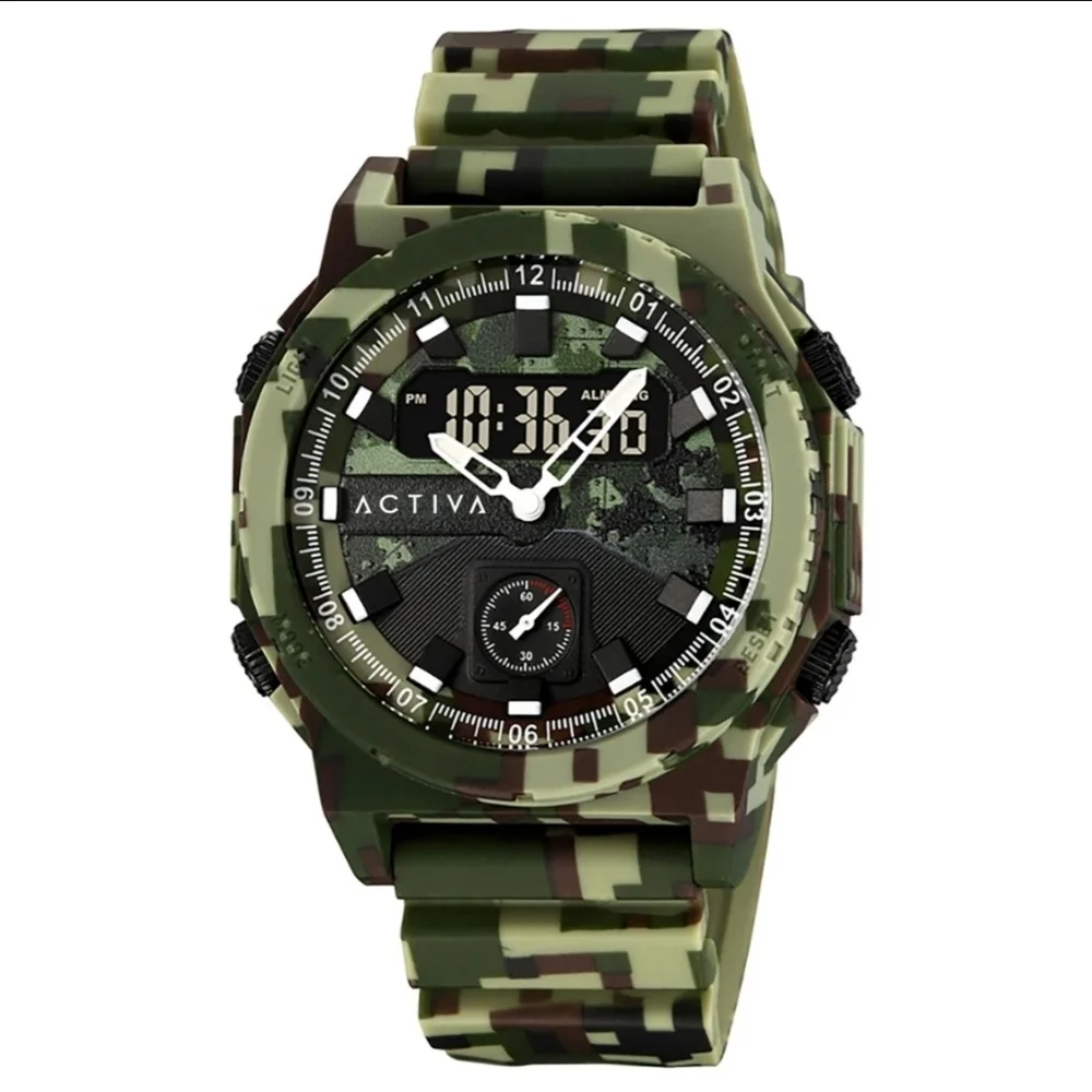 Ativa X Invicta Mens Camouflage Green Digital Watch. NIB - Picture 4 of 7